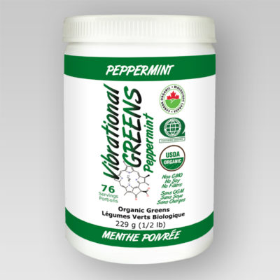 Vibrational Greens Peppermint canister